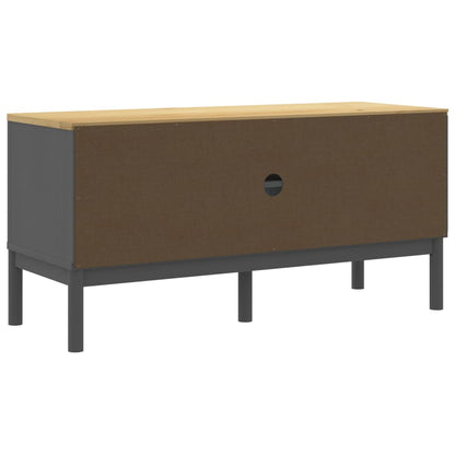 TV-benk FLORO grå 114x43x55 cm heltre furu