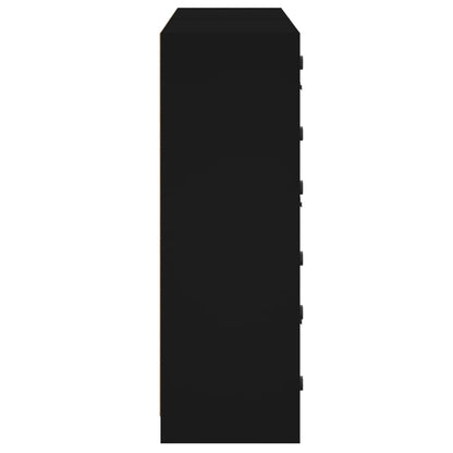 Bokhylle Svart med dører 136x37x109 cm