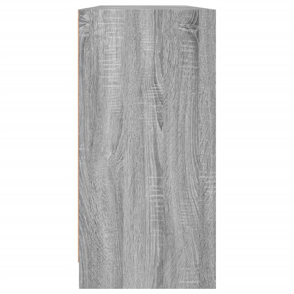 Bokhylle Sonoma Grå med dører 204x37x75 cm