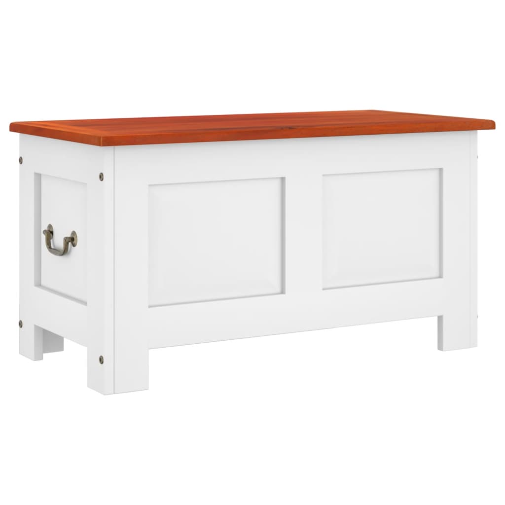 Oppbevaringskiste med lokk Brun og Hvit heltre akasie