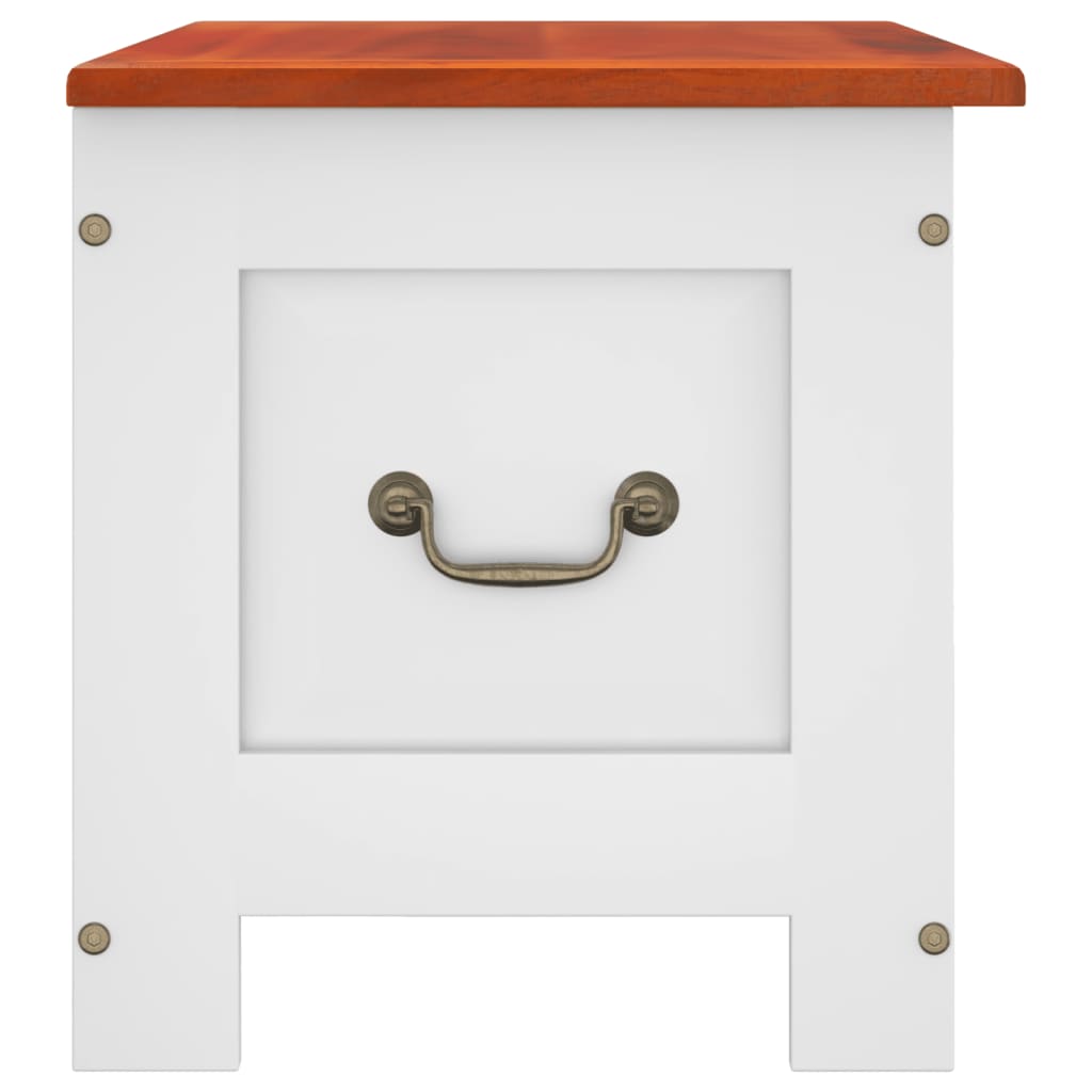 Oppbevaringskiste med lokk Brun og Hvit heltre akasie