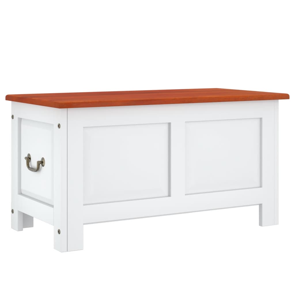 Oppbevaringskiste med lokk Brun og Hvit heltre akasie