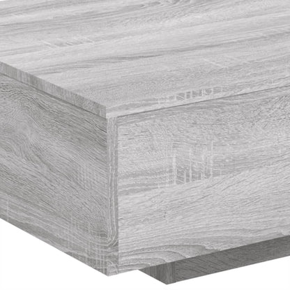 Salongbord Sofabord Sonoma Grå med LED-lys 85x55x31 cm