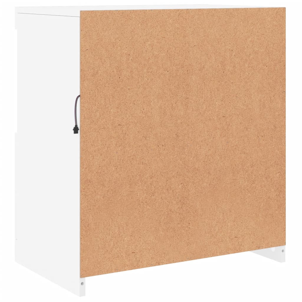 Skjenk Hvit med LED-lys 60,5x37x67 cm