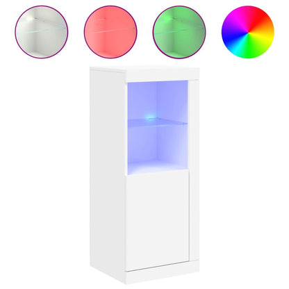 Skjenk Hvit med LED-lys 41x37x100 cm