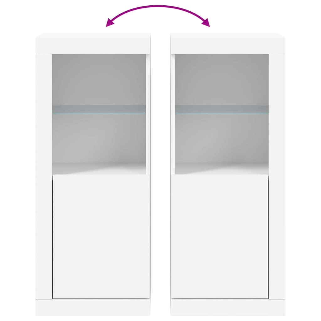 Skjenk Hvit med LED-lys 41x37x100 cm