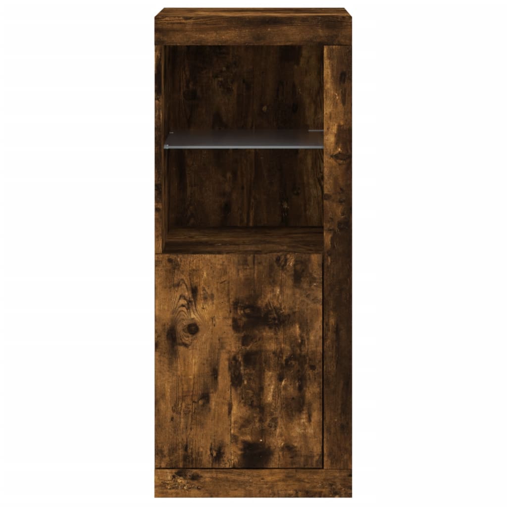 Skjenk Røkt Eik med LED-lys 41x37x100 cm