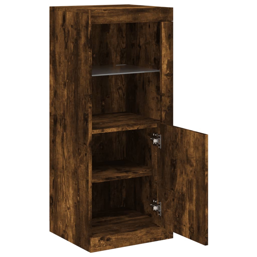 Skjenk Røkt Eik med LED-lys 41x37x100 cm