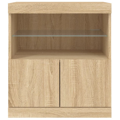 Skjenk Sonoma Eik med LED-lys 60x37x67 cm