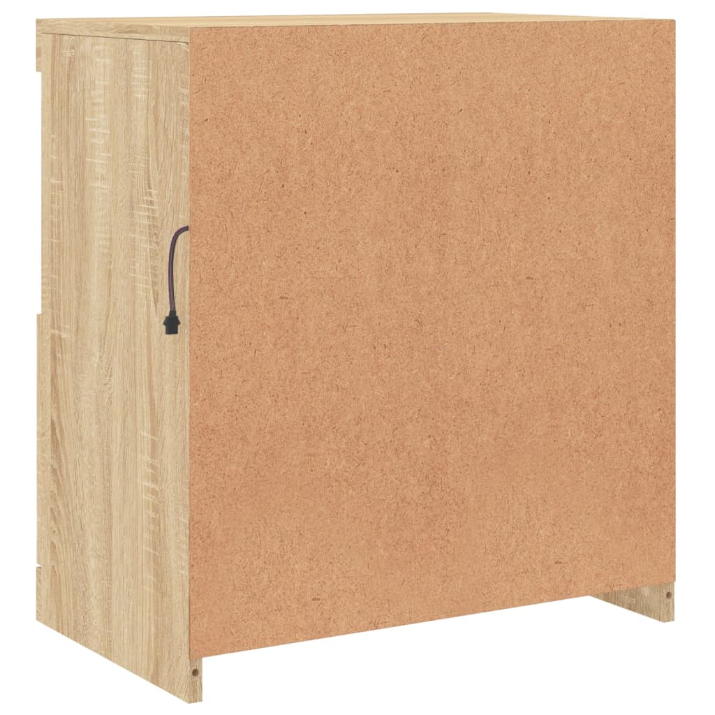 Skjenk Sonoma Eik med LED-lys 60x37x67 cm