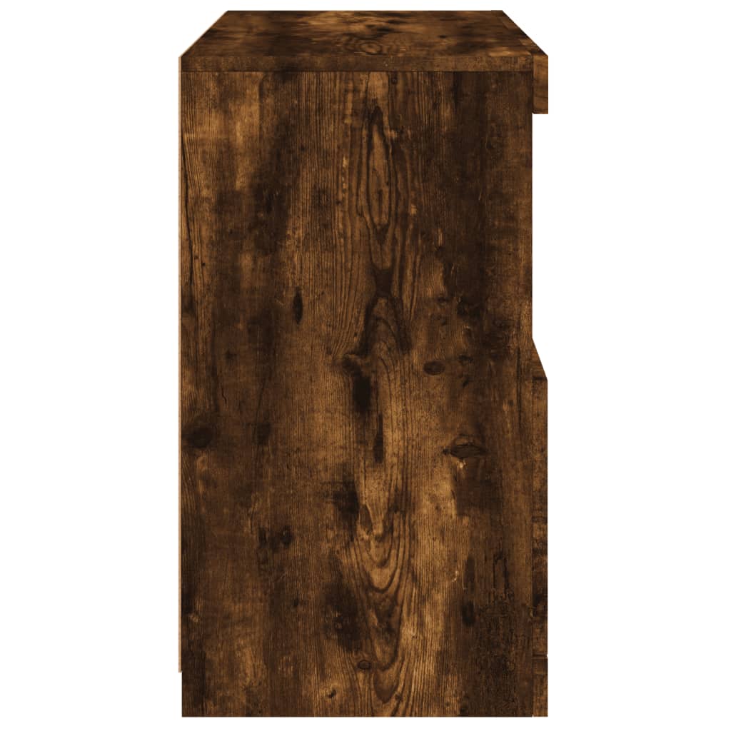 Skjenk Røkt Eik med LED-lys 60x37x67 cm