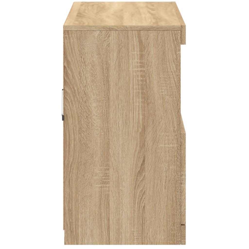 Skjenk Sonoma Eik med LED-lys 81x37x67 cm