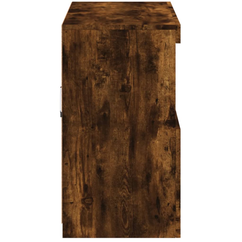 Skjenk Røkt Eik med LED-lys 81x37x67 cm