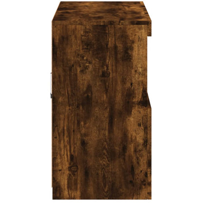 Skjenk Røkt Eik med LED-lys 81x37x67 cm