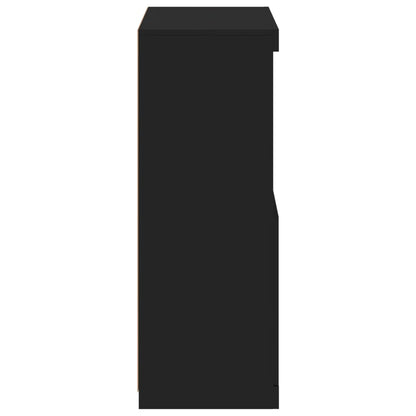 Skjenk Svart med LED-lys 60,5x37x100 cm