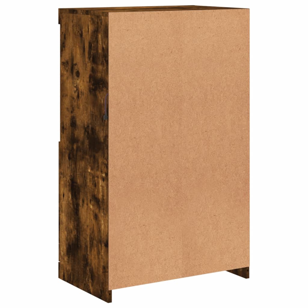 Skjenk Røkt Eik med LED-lys 60,5x37x100 cm