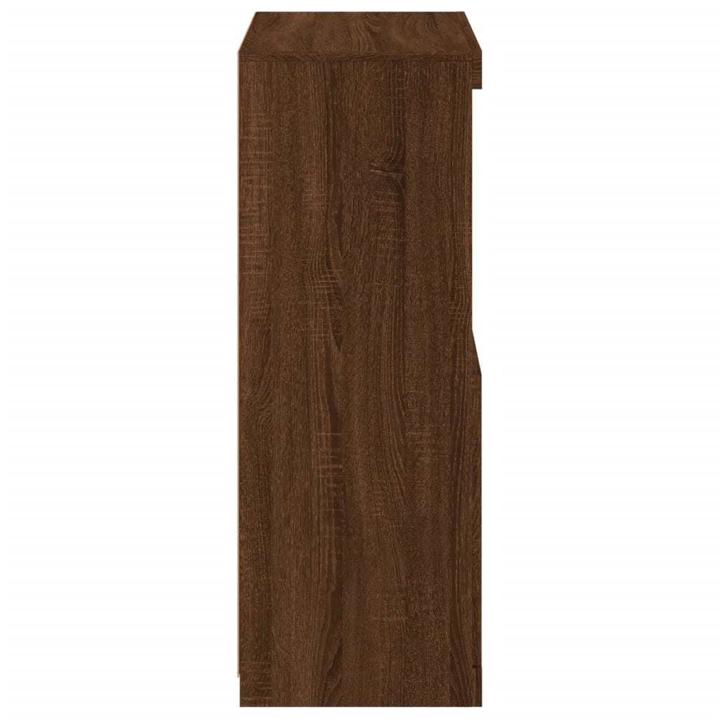 Skjenk Brun Eik med LED-lys 60,5x37x100 cm