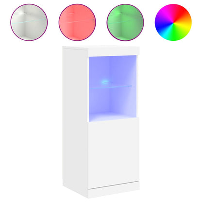 Skjenk Hvit med LED-lys 41x37x100 cm