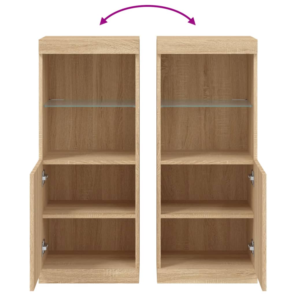 Skjenk Sonoma Eik med LED-lys 41x37x100 cm