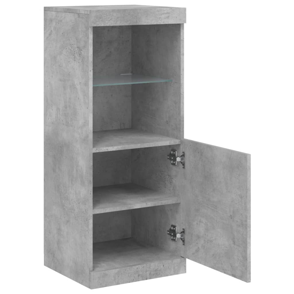 Skjenk Betonggrå med LED-lys 41x37x100 cm