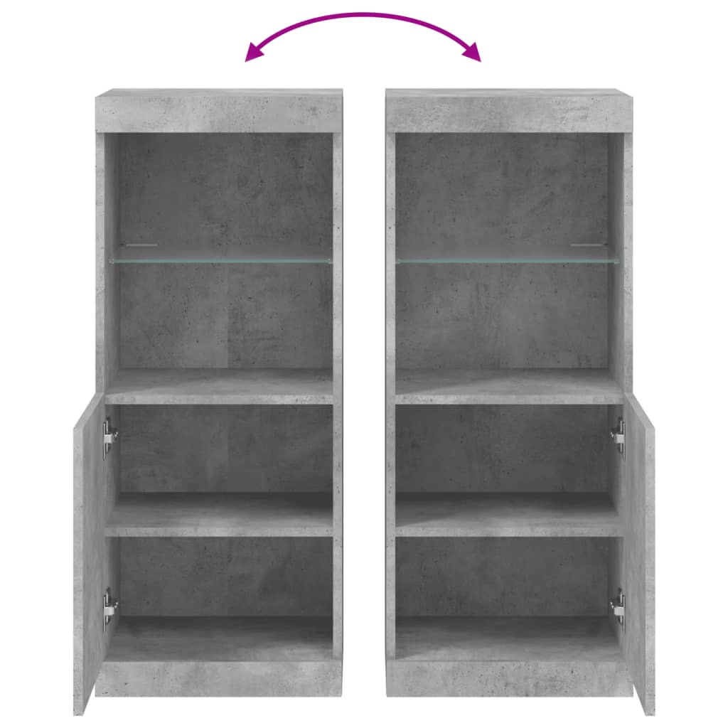 Skjenk Betonggrå med LED-lys 41x37x100 cm