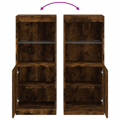 Skjenk Røkt Eik med LED-lys 41x37x100 cm