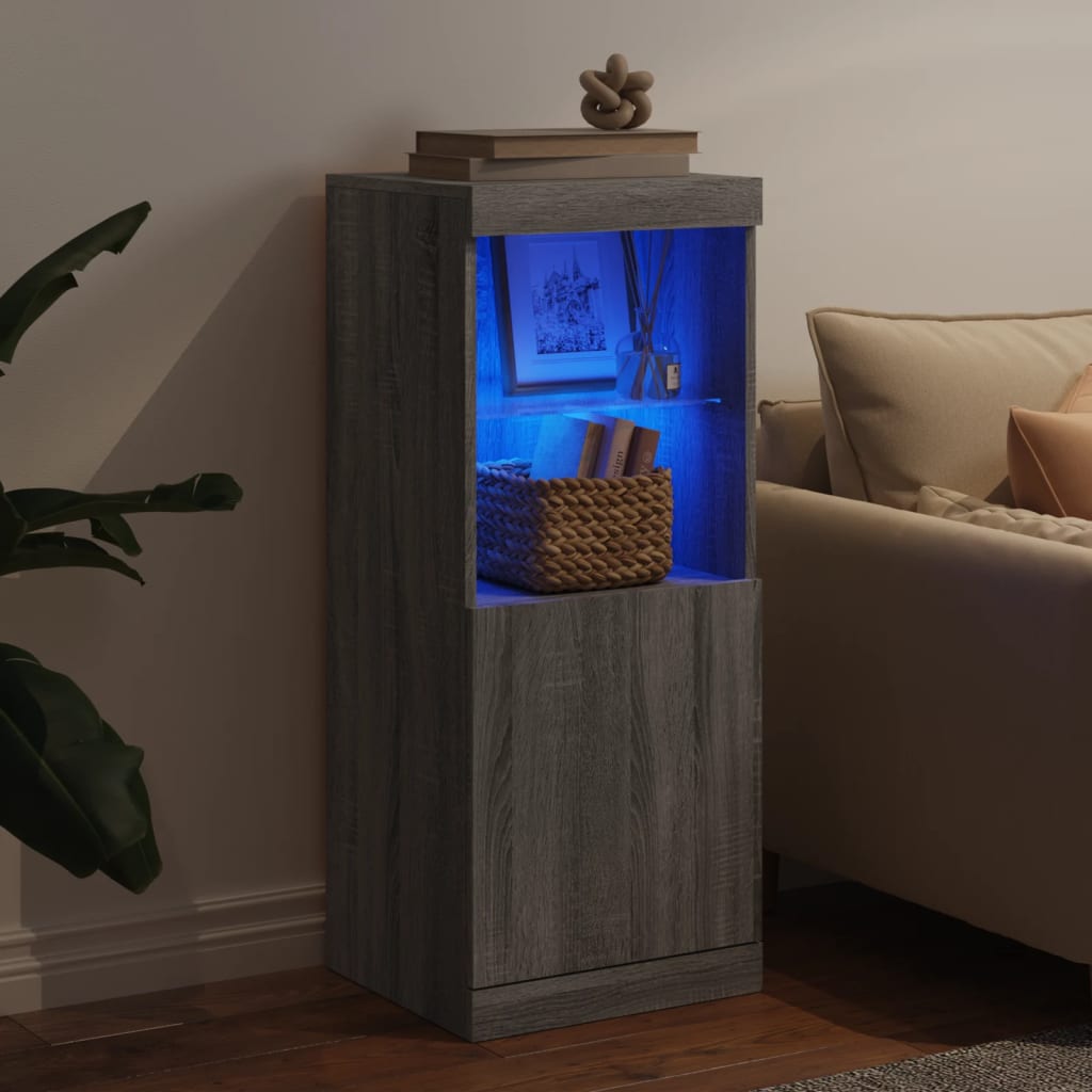 Skjenk Sonoma Grå med LED-lys 41x37x100 cm