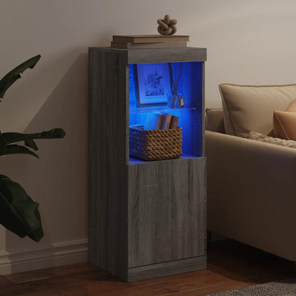 Skjenk Sonoma Grå med LED-lys 41x37x100 cm