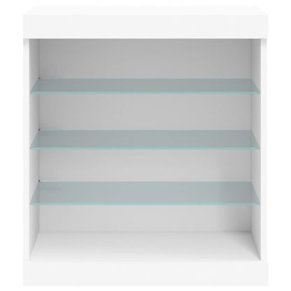 Skjenk Hvit med LED-lys 60,5x37x67 cm