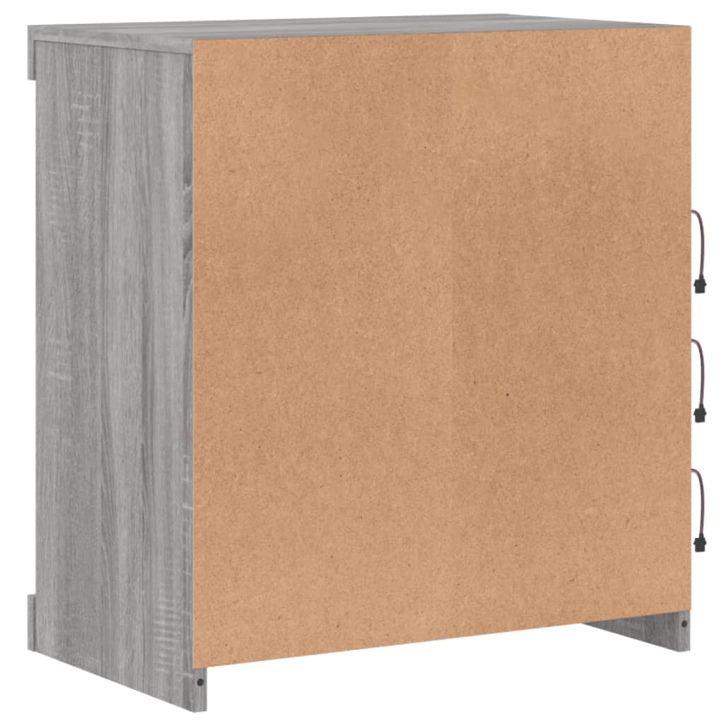 Skjenk Sonoma Grå med LED-lys 60,5x37x67 cm