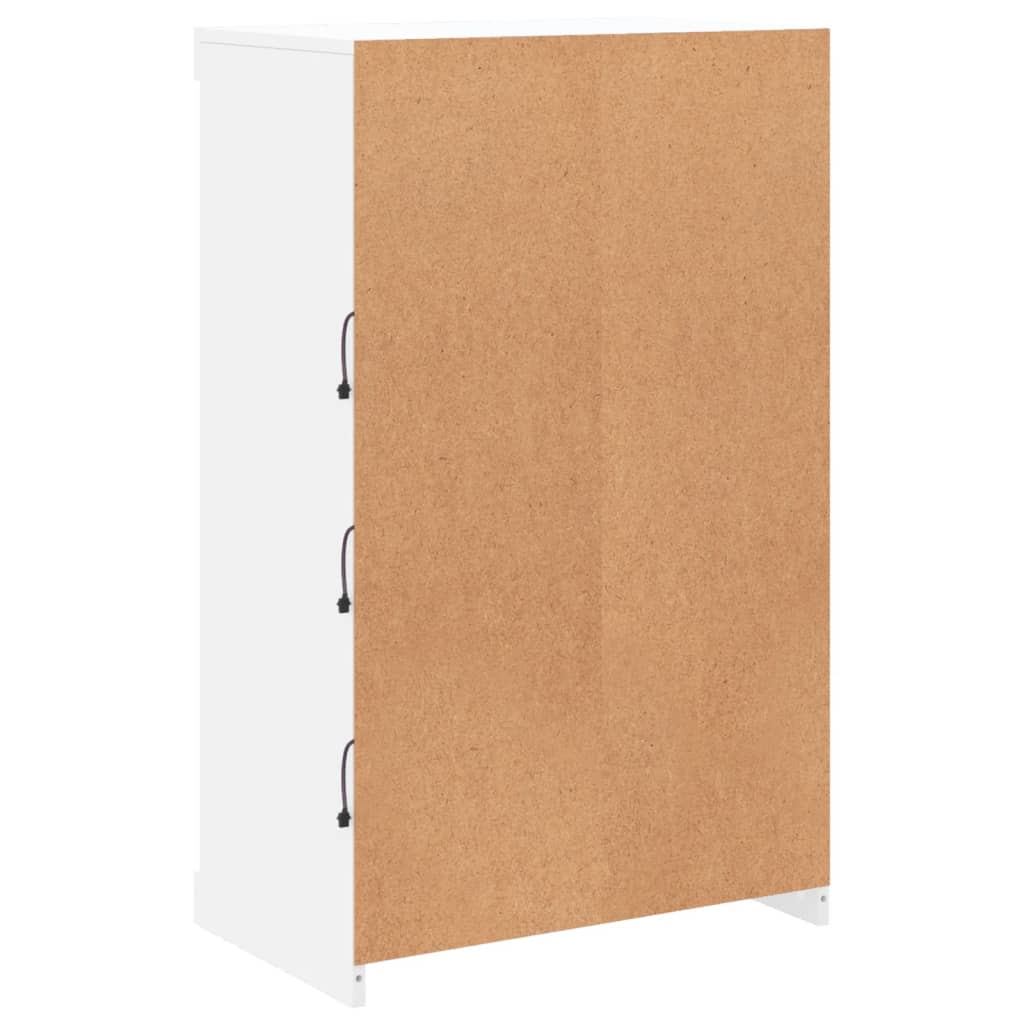 Skjenk Hvit med LED-lys 60,5x37x100 cm