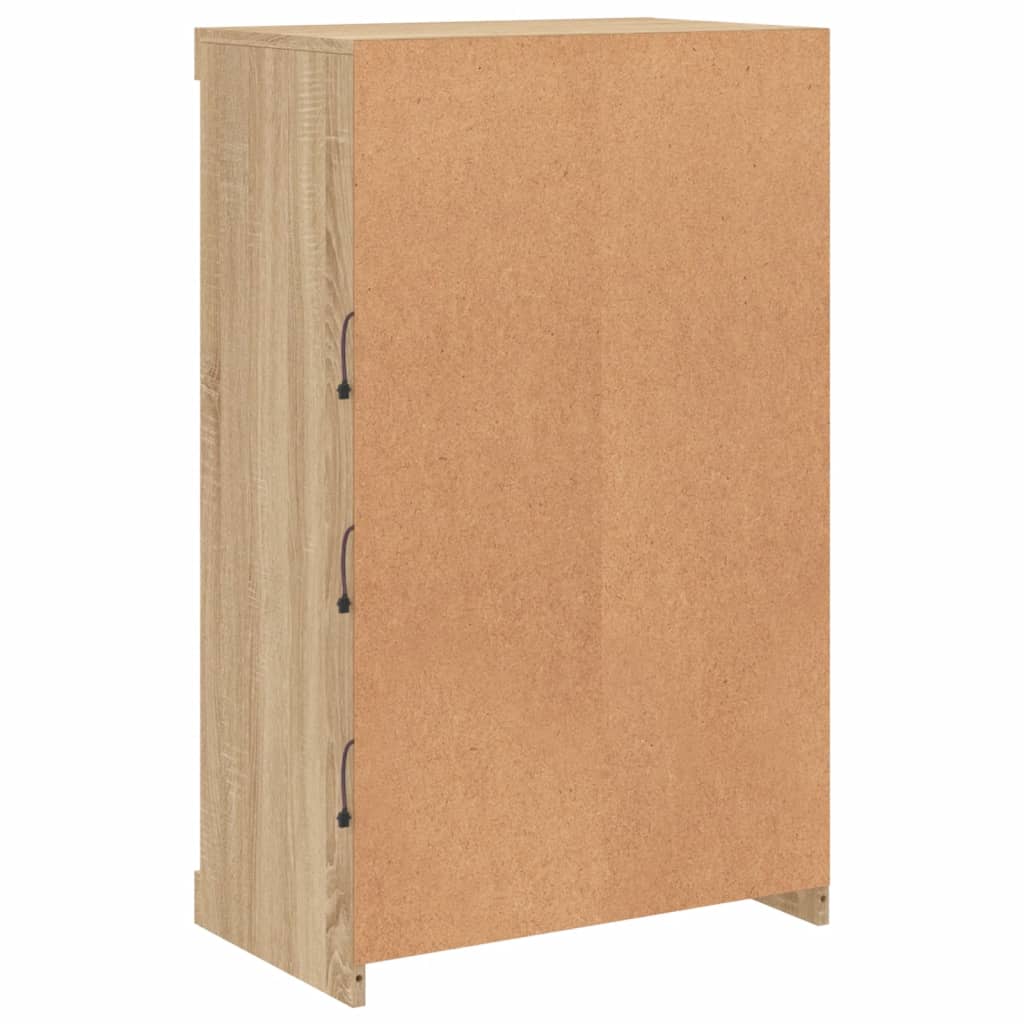 Skjenk Sonoma Eik med LED-lys 60,5x37x100 cm