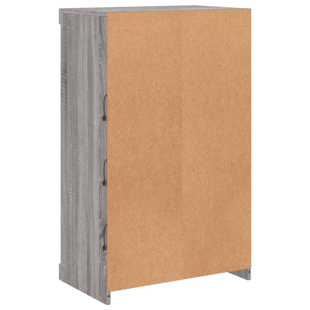 Skjenk Sonoma Grå med LED-lys 60,5x37x100 cm