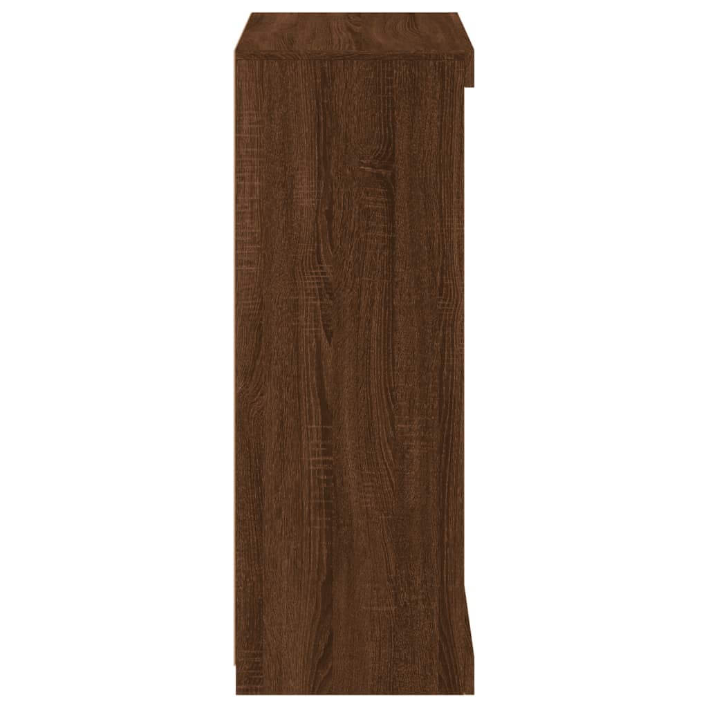 Skjenk Brun Eik med LED-lys 60,5x37x100 cm