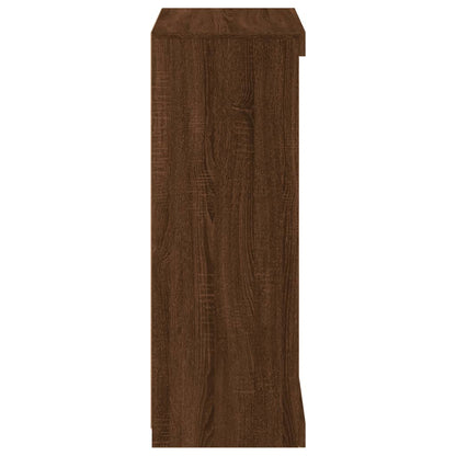 Skjenk Brun Eik med LED-lys 60,5x37x100 cm