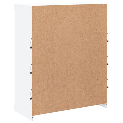 Skjenk Hvit med LED-lys 81x37x100 cm