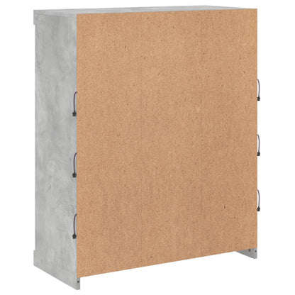 Skjenk Betonggrå med LED-lys 81x37x100 cm