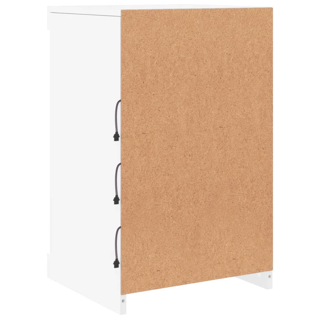 Skjenk Hvit med LED-lys 41x37x67 cm