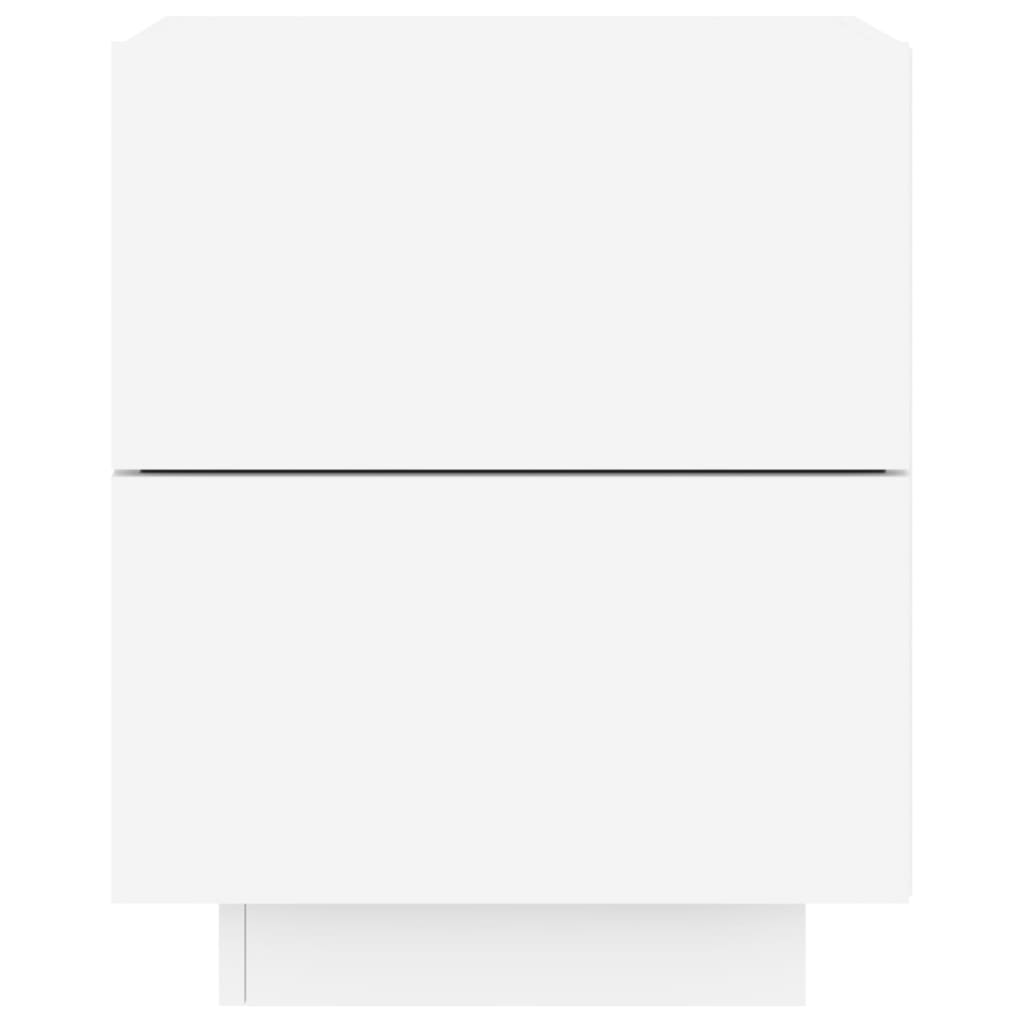 Nattbord Sengbord Hvit med LED