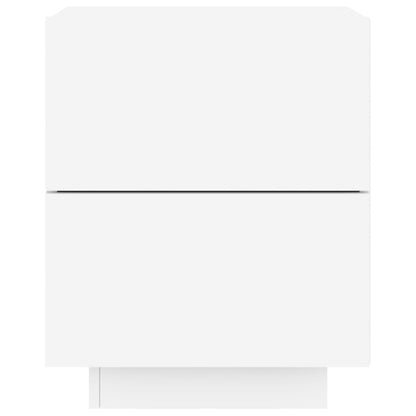 Nattbord Sengbord Hvit med LED