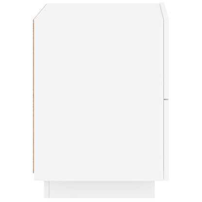 Nattbord Sengbord Hvit med LED