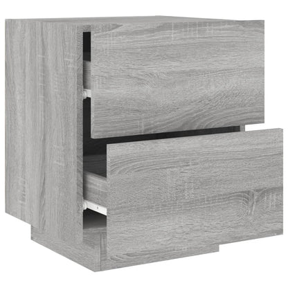 Nattbord Sengbord Sonoma Grå med LED