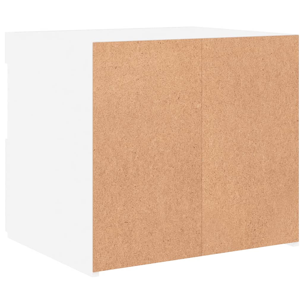 Nattbord Sengbord Hvit med LED 50x40x45 cm