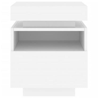 Nattbord Sengbord Hvit med LED 40x39x48,5 cm