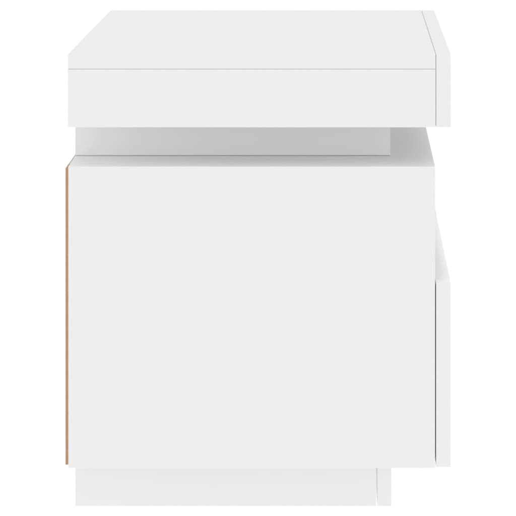 Nattbord Sengbord Hvit med LED 40x39x48,5 cm