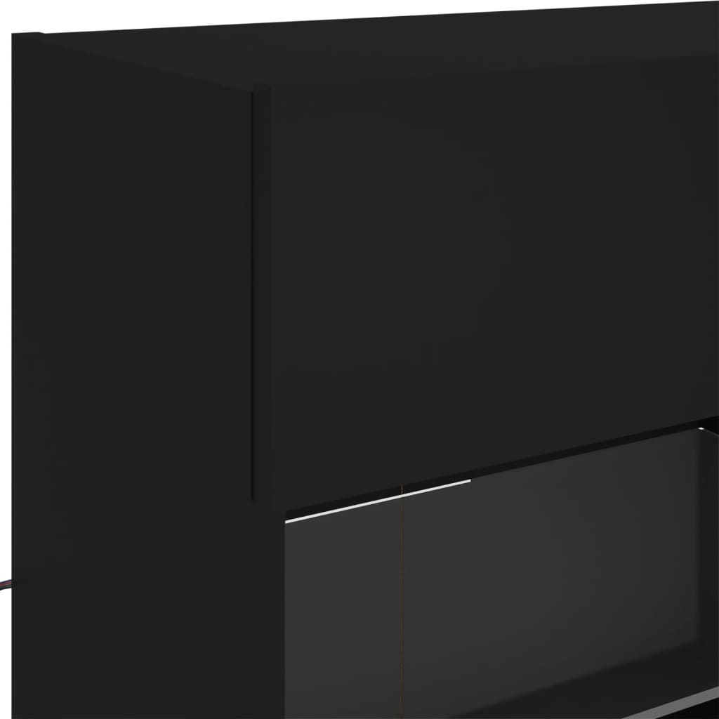 TV-benk Vegghengt med LED svart 98,5x30x60,5 cm