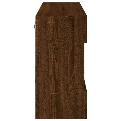 TV-Møbel Brun Eik Tv-benk med LED-lys 98,5x30x60,5 cm