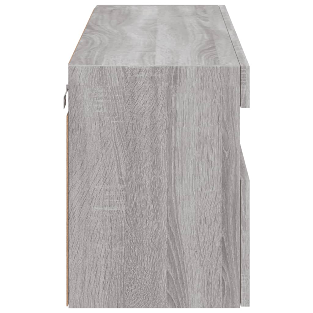 TV-Møbel Sonoma Grå Vegghengt TV-benk med LED 100x30x40 cm