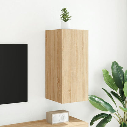 TV-benk Vegghengt med LED sonoma eik 30,5x35x70 cm