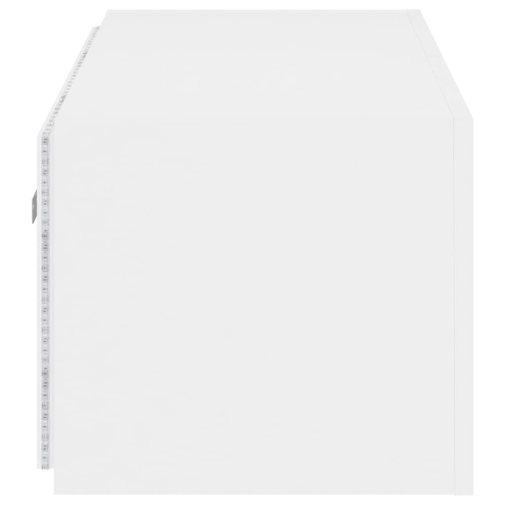 TV-Møbel Hvit Vegghengt TV-benk med LED 100x35x31 cm